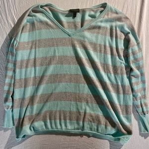 18/20 Lane Bryant Sweater, Gray and Blue/Green Stripes